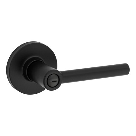 Safelock Reminy Lever Round Rose Push Button Privacy Lock with RCAL Latch and RCS Strike Matte Black Finish SL4000RELRDT-514